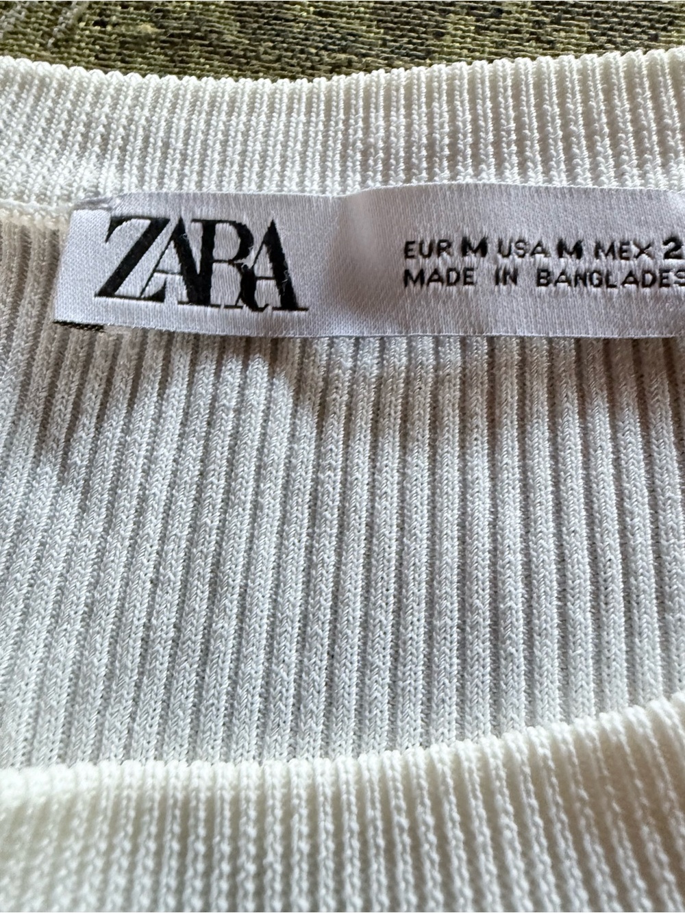 Zara White Ribbed Tank Top - Picture 4 of 6